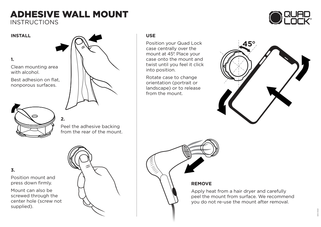 Quad Lock® Adhesive Wall Mount (Twin Pack) (V2)