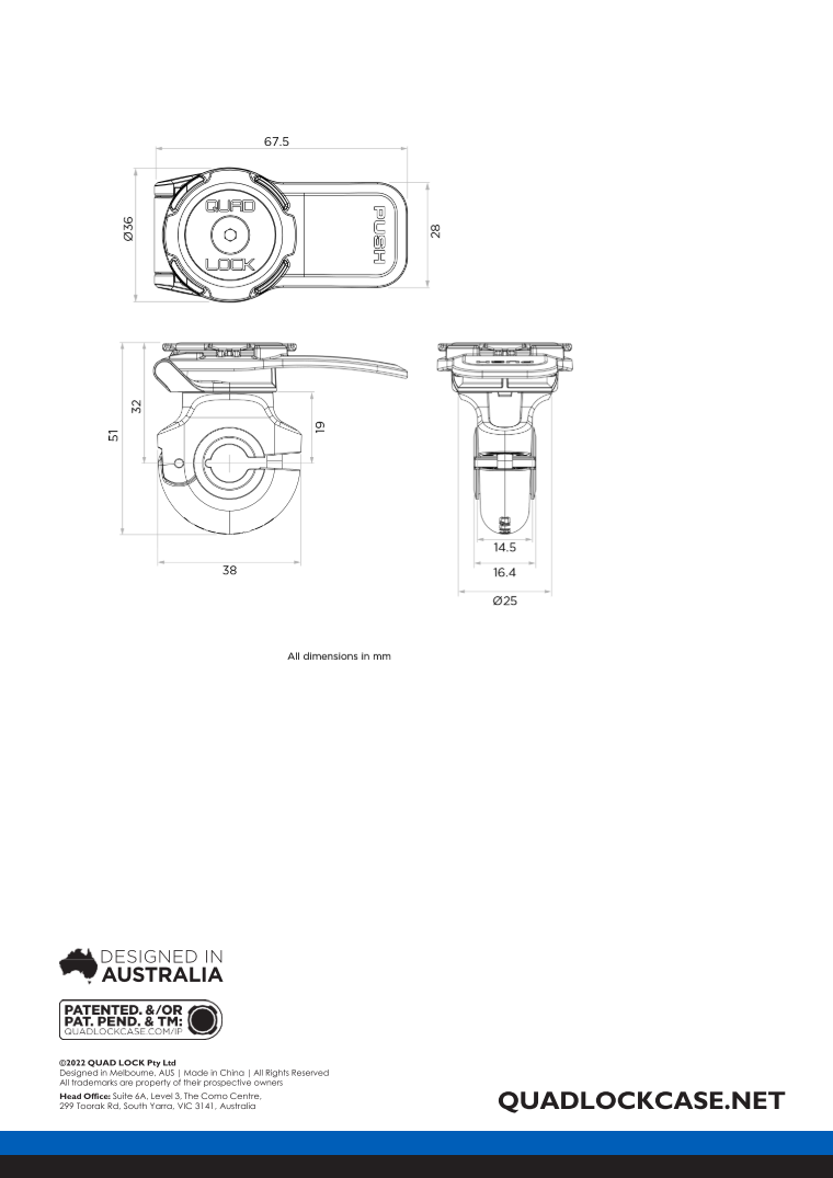 Quad Lock® Motorcycle / Scooter Mirror Mount (V2)