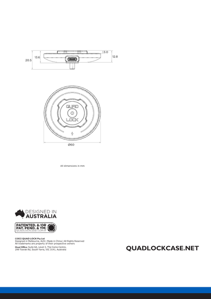 Quad Lock® MAG Wireless Charging Head - V2