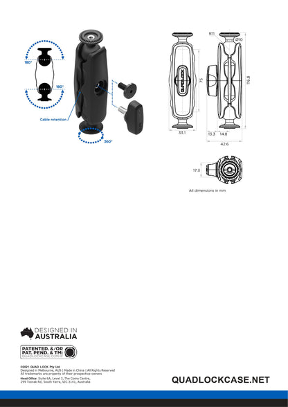 Quad Lock 360 Arm - Dual Pivot