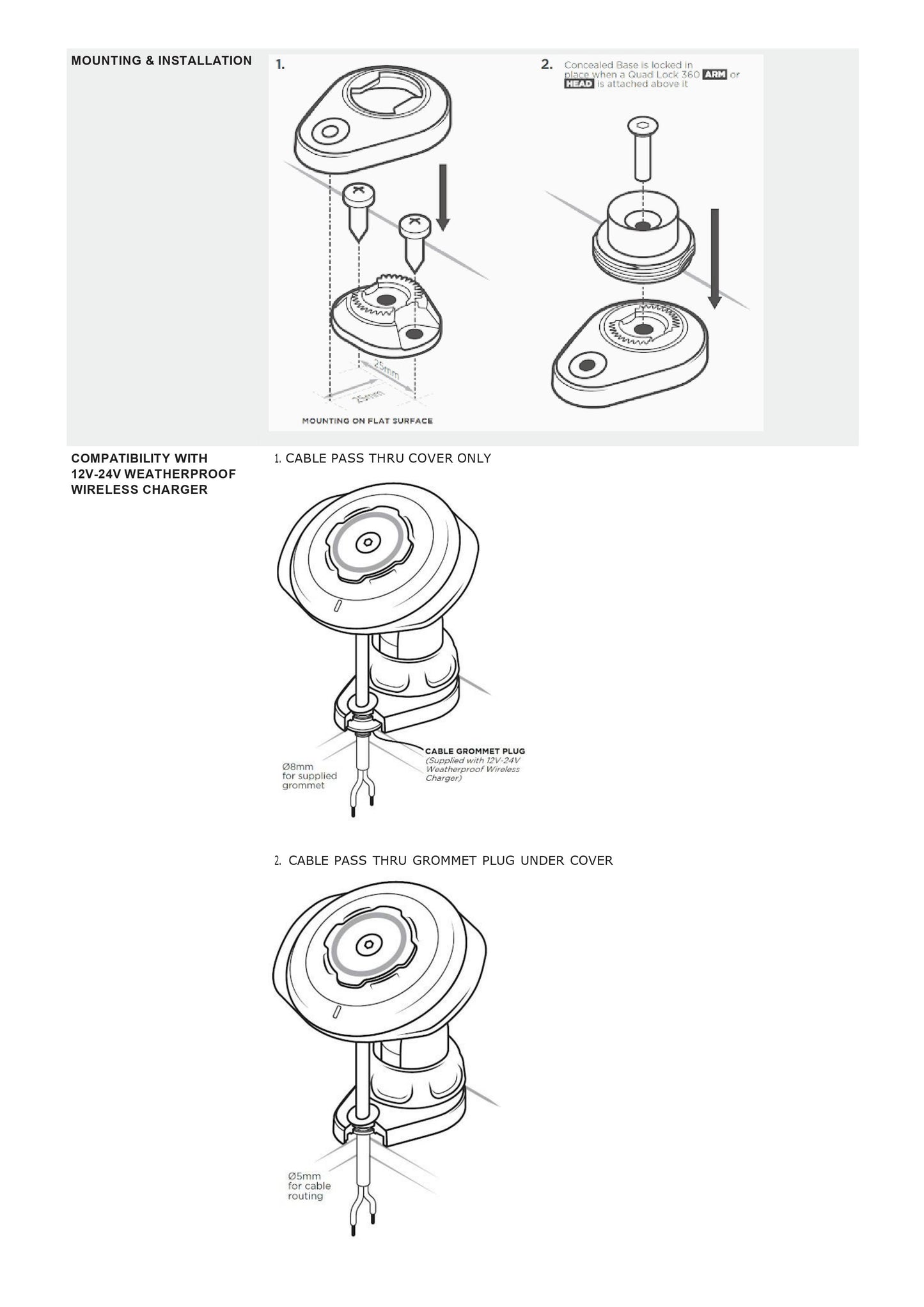 Quad Lock® 360 Base - Concealed