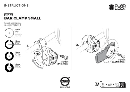 Quad Lock® 360 Base - Bar Clamp