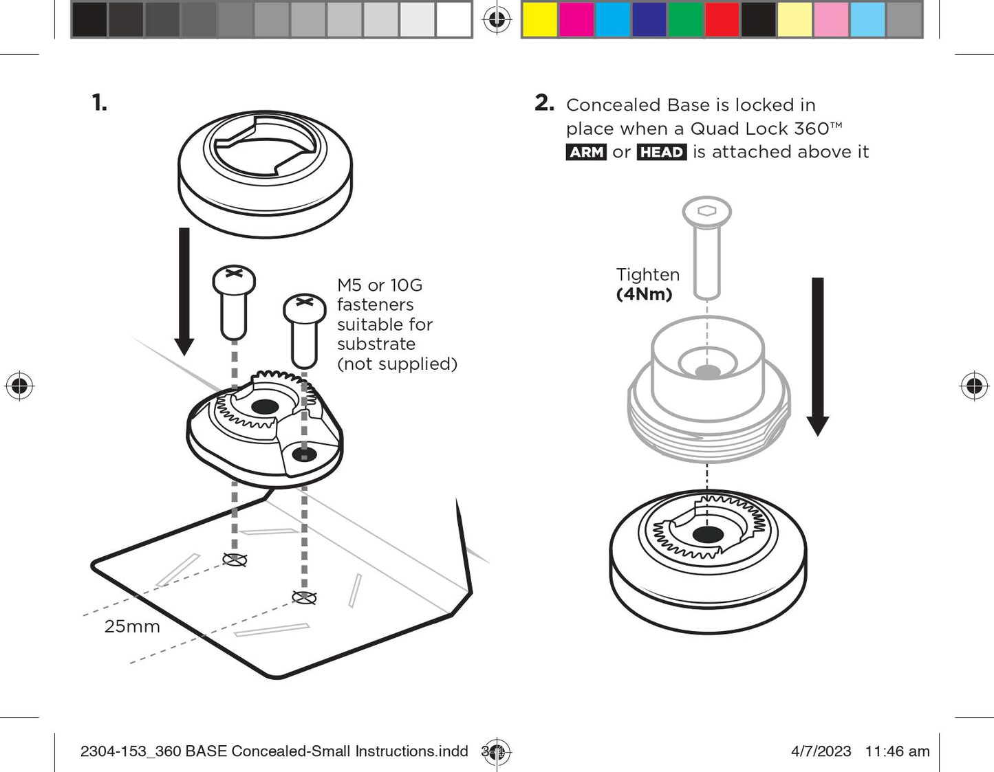 Quad Lock® 360 Base - Concealed