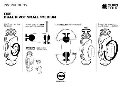 Quad Lock 360 Arm - Dual Pivot