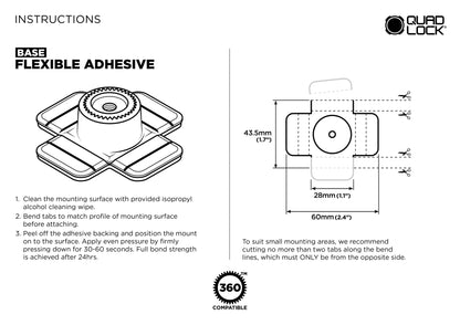 Quad Lock® 360 Base - Flexible Adhesive